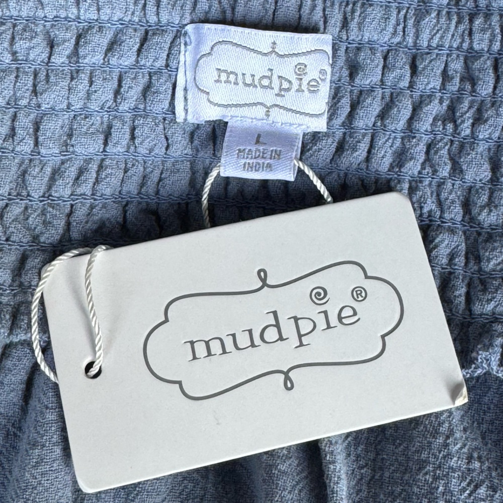 NWT Mud Pie Finnegan Ric Rac Dress in Stonewash Blue Sz L - Picture 12 of 16